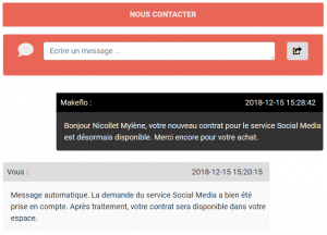 Un mail et un message dans l'espace personnel du client sont envoyés afin de signifier au client que son nouveau contrat est désormais disponible dans son espace personnel