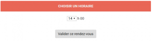 Si la date est valide alors il peut sélectionner une heure de rendez-vous
